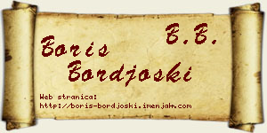 Boris Borđoški vizit kartica